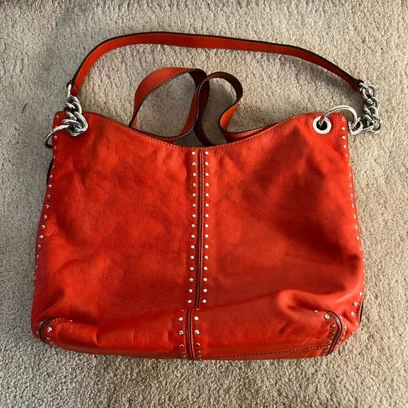 Michael Kors Orange Leather Shoulder Bag - Picture 5 of 11